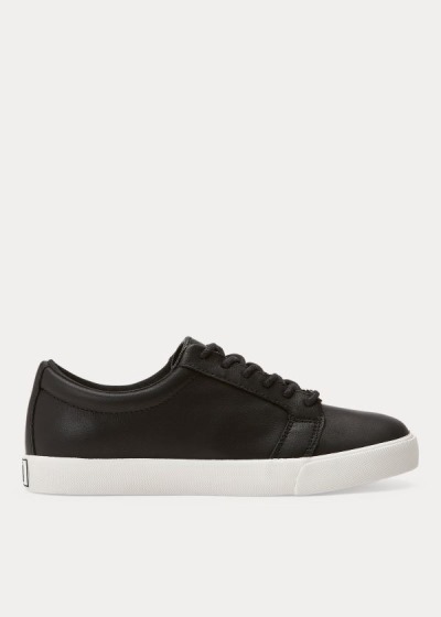 Zapatillas Ralph Lauren Mujer Negros - Reaba Leather - NLVDS6704